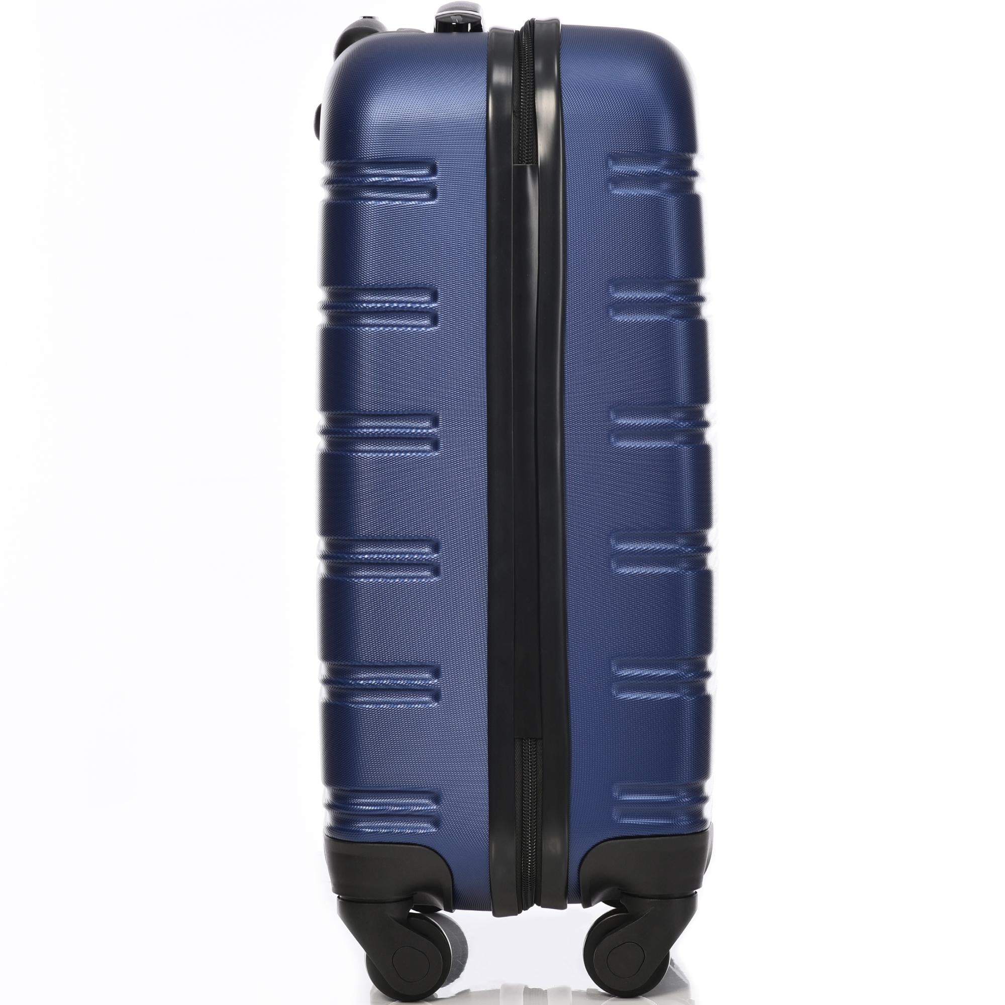 20" 4-Wheel ABS Hard Shell Travel Trolley Suitcase with Silent Universal Wheels, Luggage with Combination Lock, 35L × 23W × 57H cm, Deep Blue