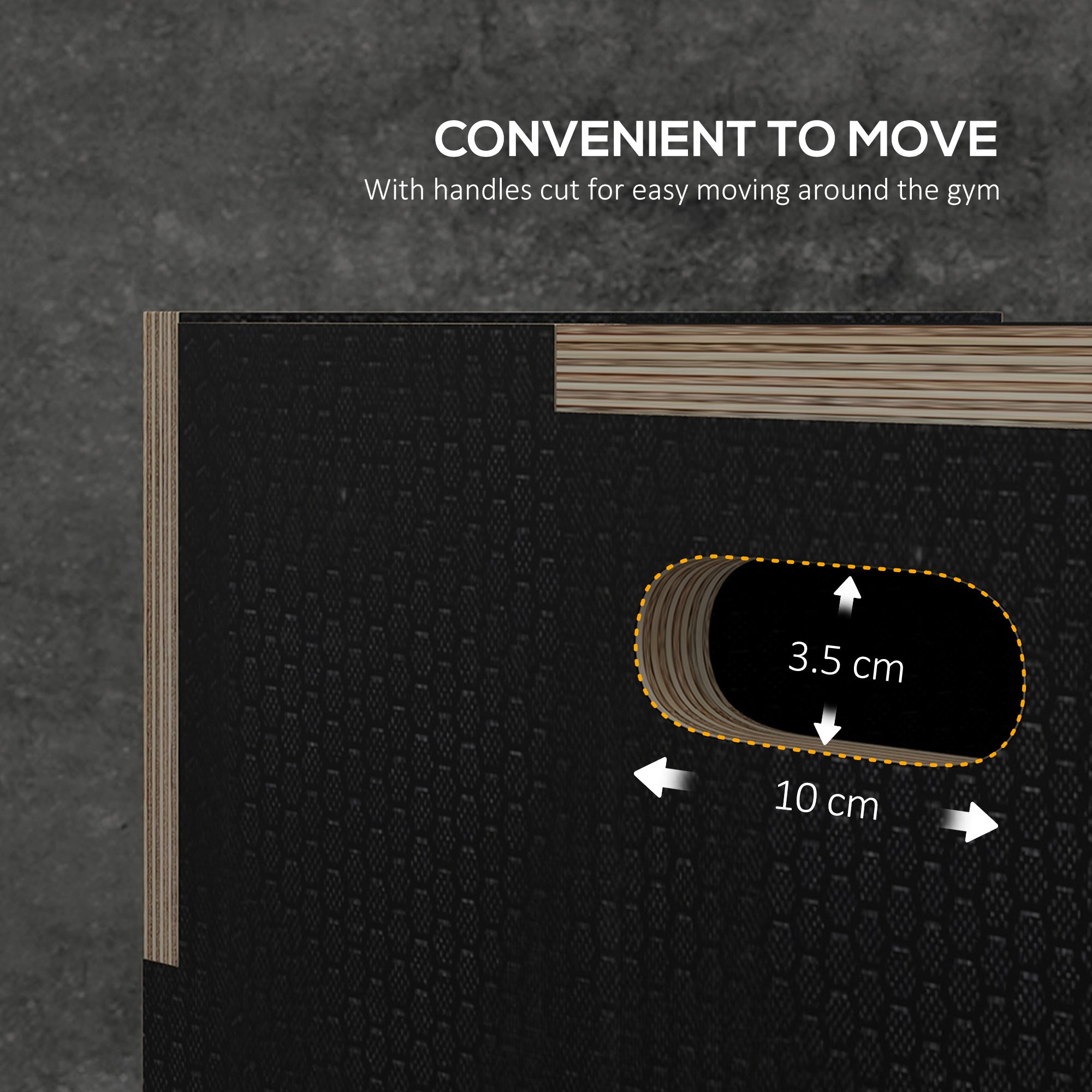 Multi-Faceted Jump Box, Wooden Step Up Box, for Home, Gym, Exercise, Black
