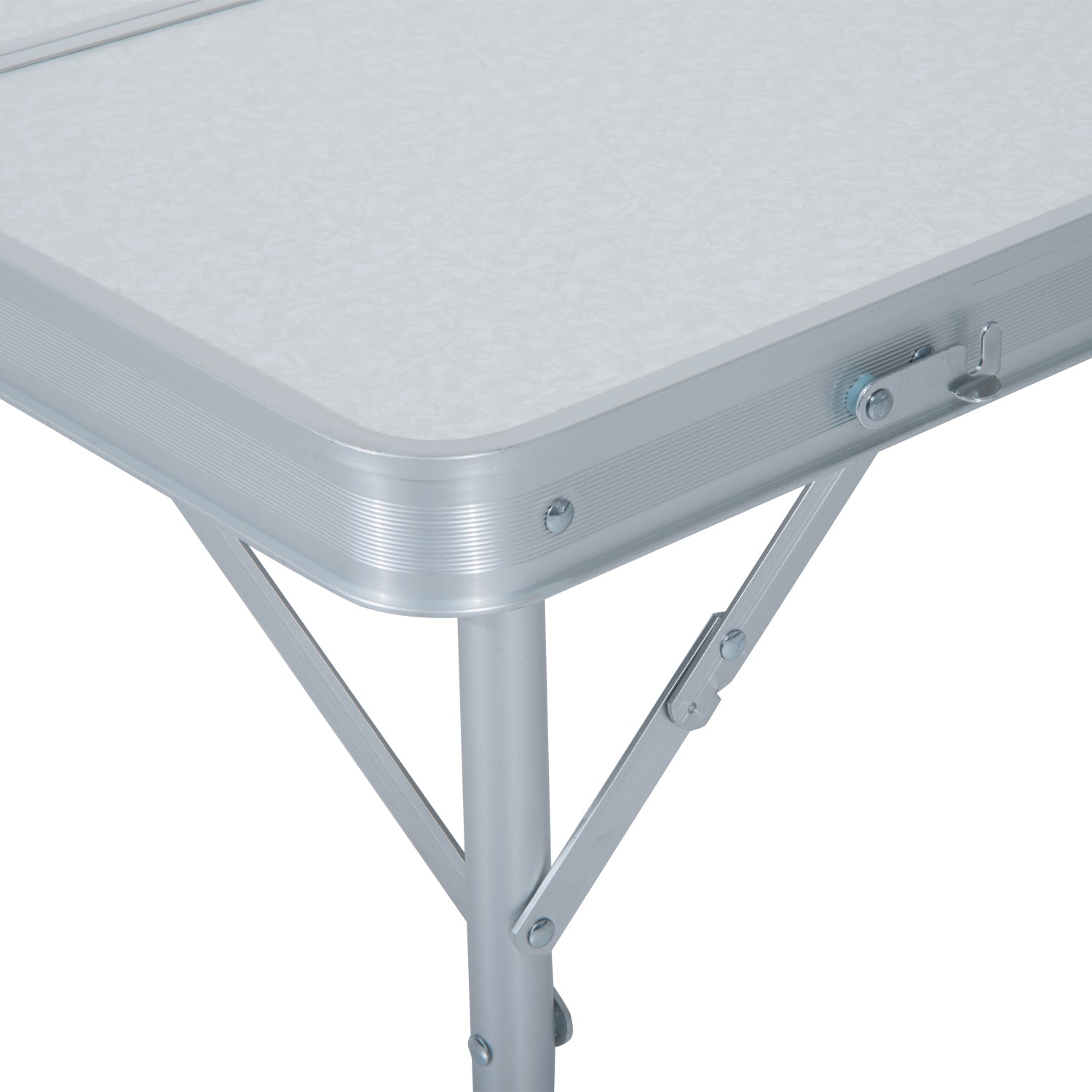3 pcs Foldable Picnic Table and Bench Set with Umbrella Hole - Silver