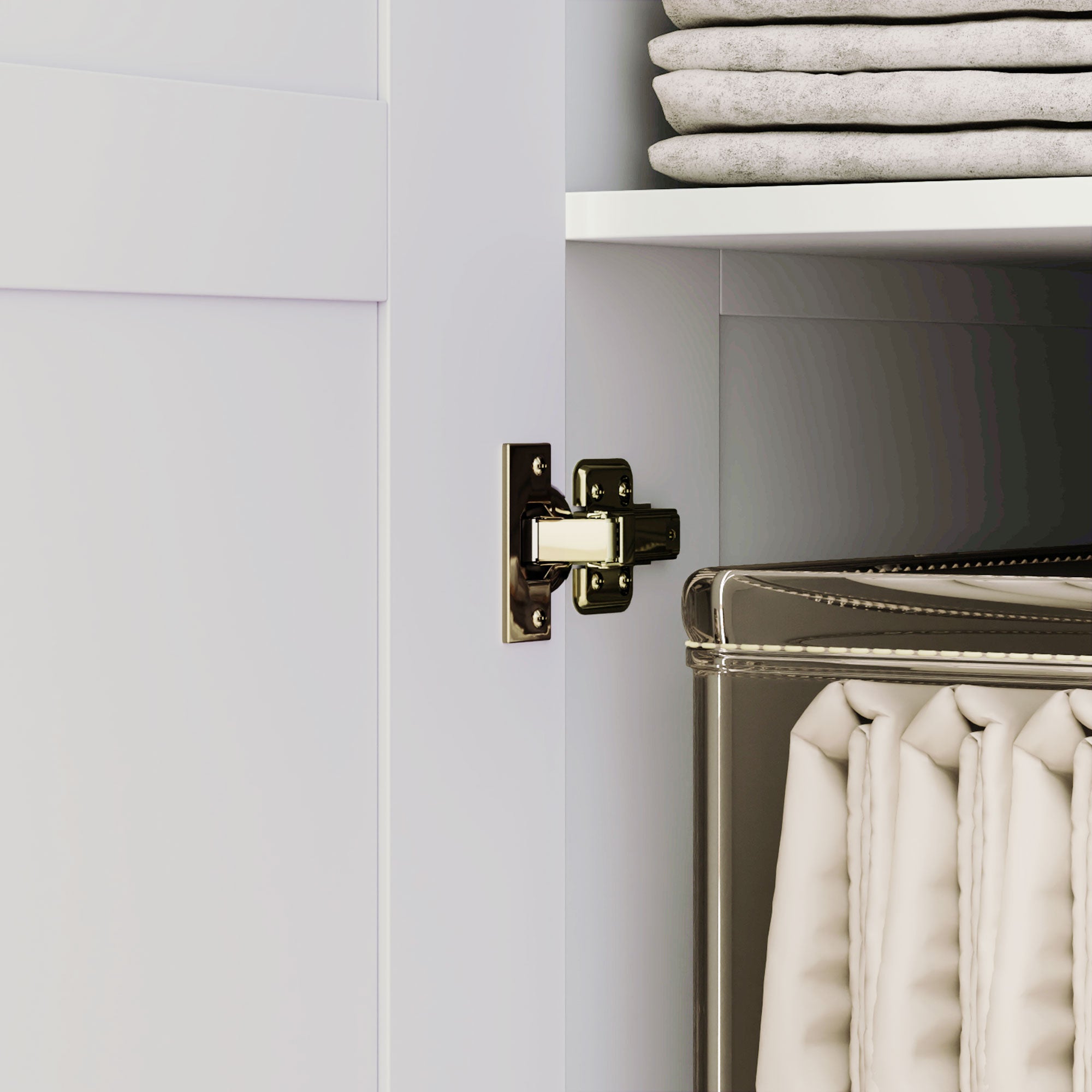 Double Paneled Wardrobe with Shelves for Extra Storage - White