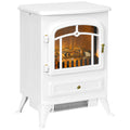 Freestanding Modern Electric Fireplace Stove with Flame Effect 950/1850W - White