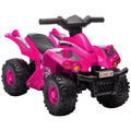 6V Kids Electric Quad Bike with Music and Forward Function for Ages 2-6 - Pink