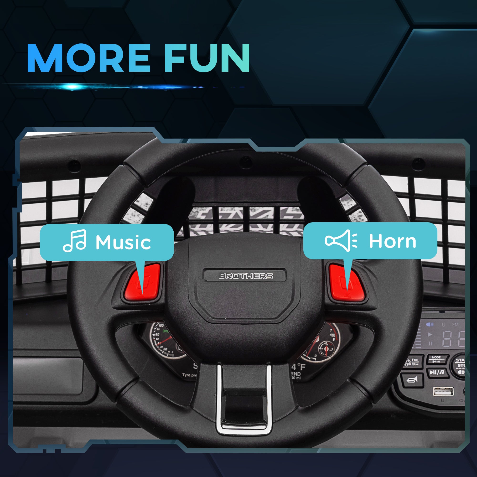 12V Battery Powered Kids Ride-On Car, Electric Truck w/ Spring Suspension, Remote, Music, Horn, Lights, White