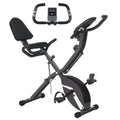 5-In-1 Folding Magnetic Resistance Exercise Bike with LCD Monitor - Black
