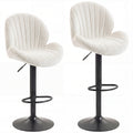 Bar Stools Set of 2, Swivel Barstools with Back, Adjustable Height and Footrest for Kitchen Island, Dining Room, Cream