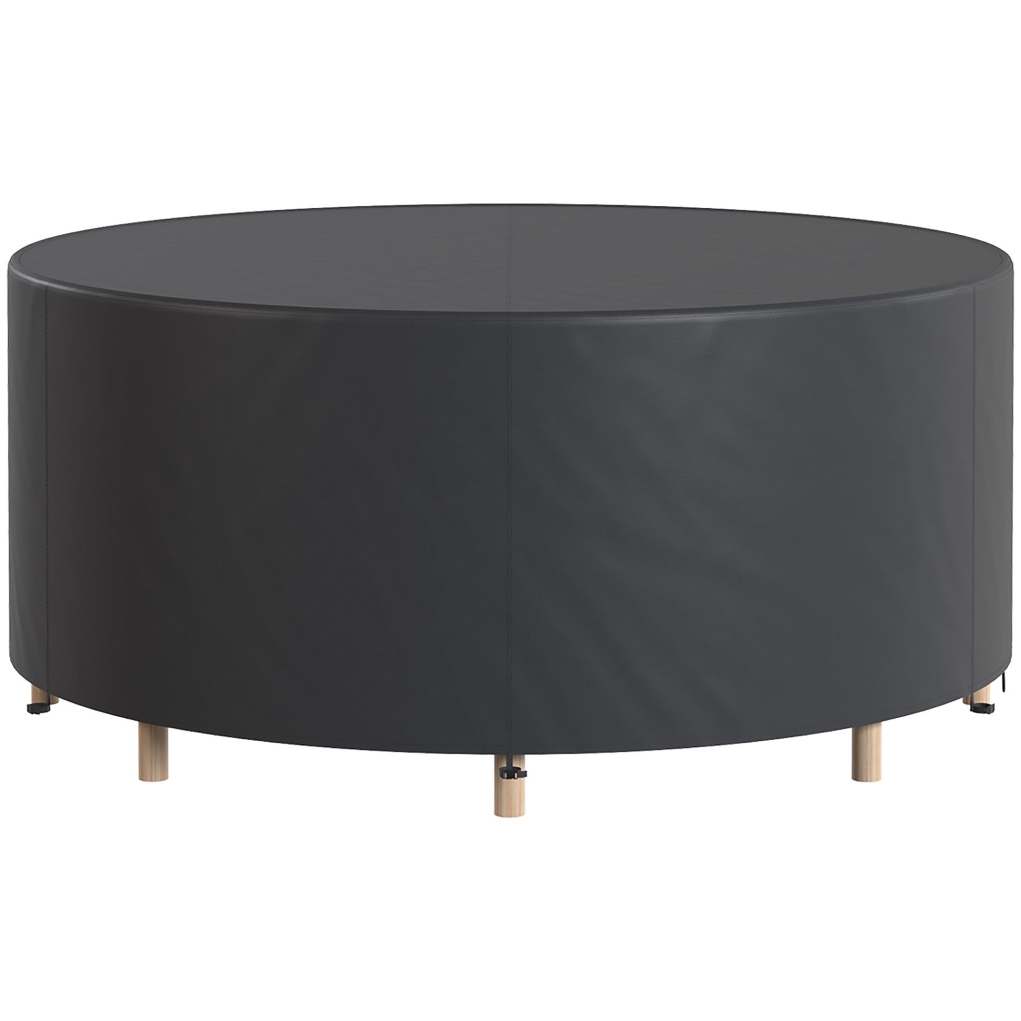Round Garden Furniture Cover, Waterproof Garden Table Cover, 420D Heavy Duty Oxford for Outdoor, Dia.214 x 70 cm, Black