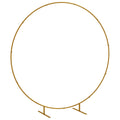 222cm Gold Tone Backdrop Stand, Round Metal Wedding Arch for Birthday Party, Bridal Shower, Graduation, Ceremony