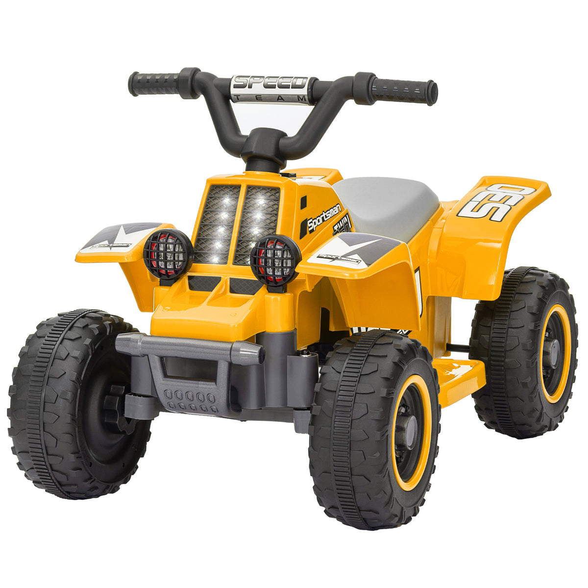 6V Electric Ride-On Quad Bike for Kids 18-36 Months with Headlights - Yellow