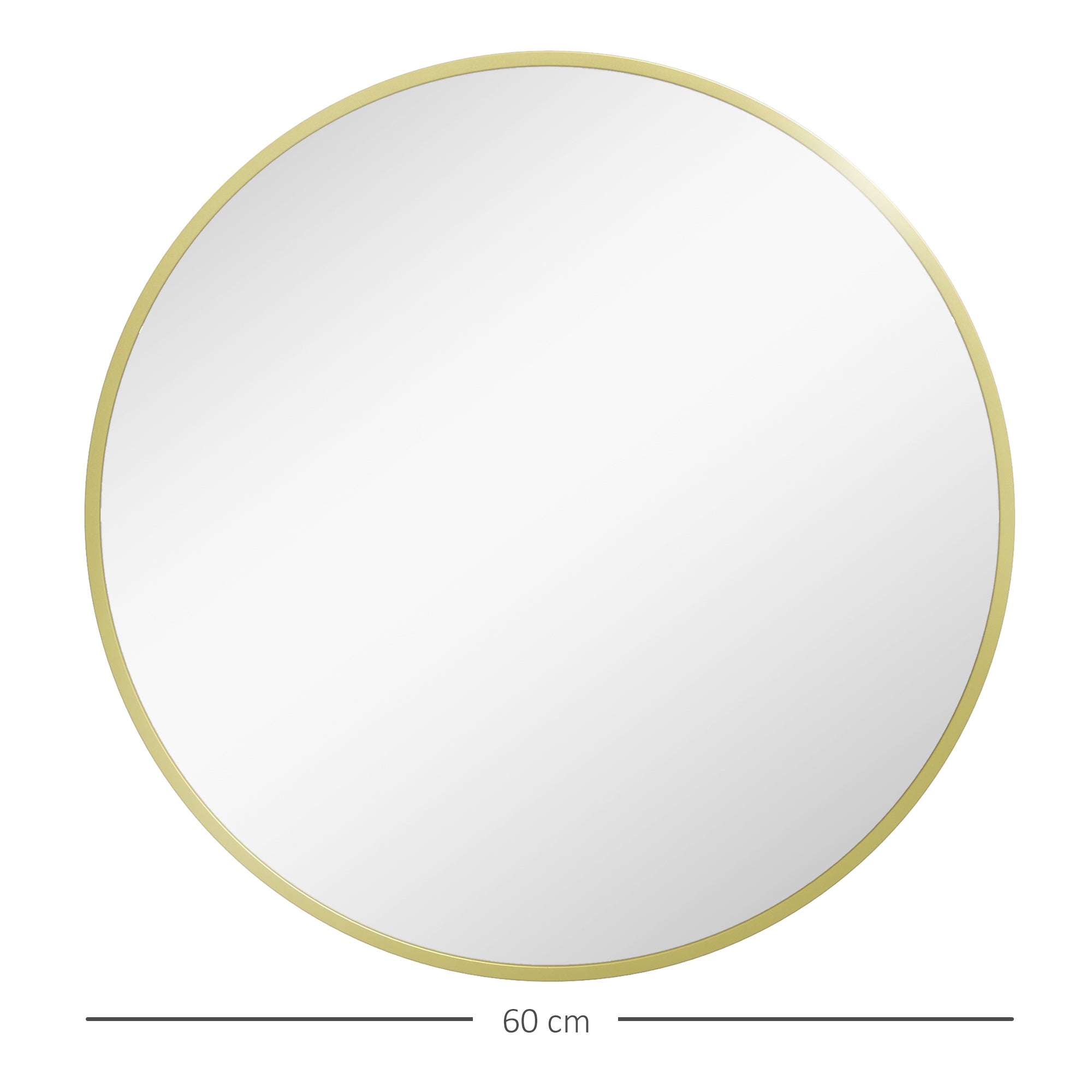 70cm Aluminium Frame Round Bathroom Mirror - Gold Tone