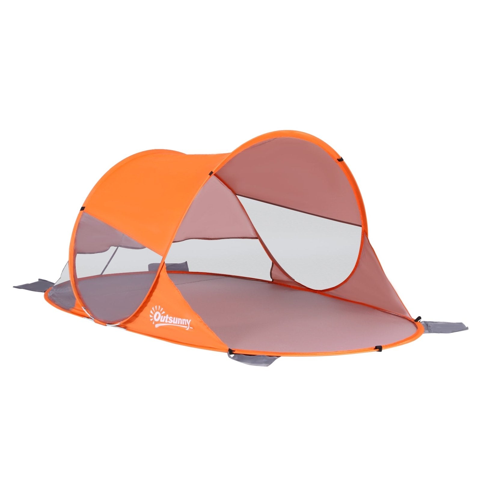 1 - 2 Person Pop up Beach Tent Hiking UV 30+ Protection Patio Sun Shelter Portable Automatic - Orange - Bedzy UK modern and affordable home furniture England