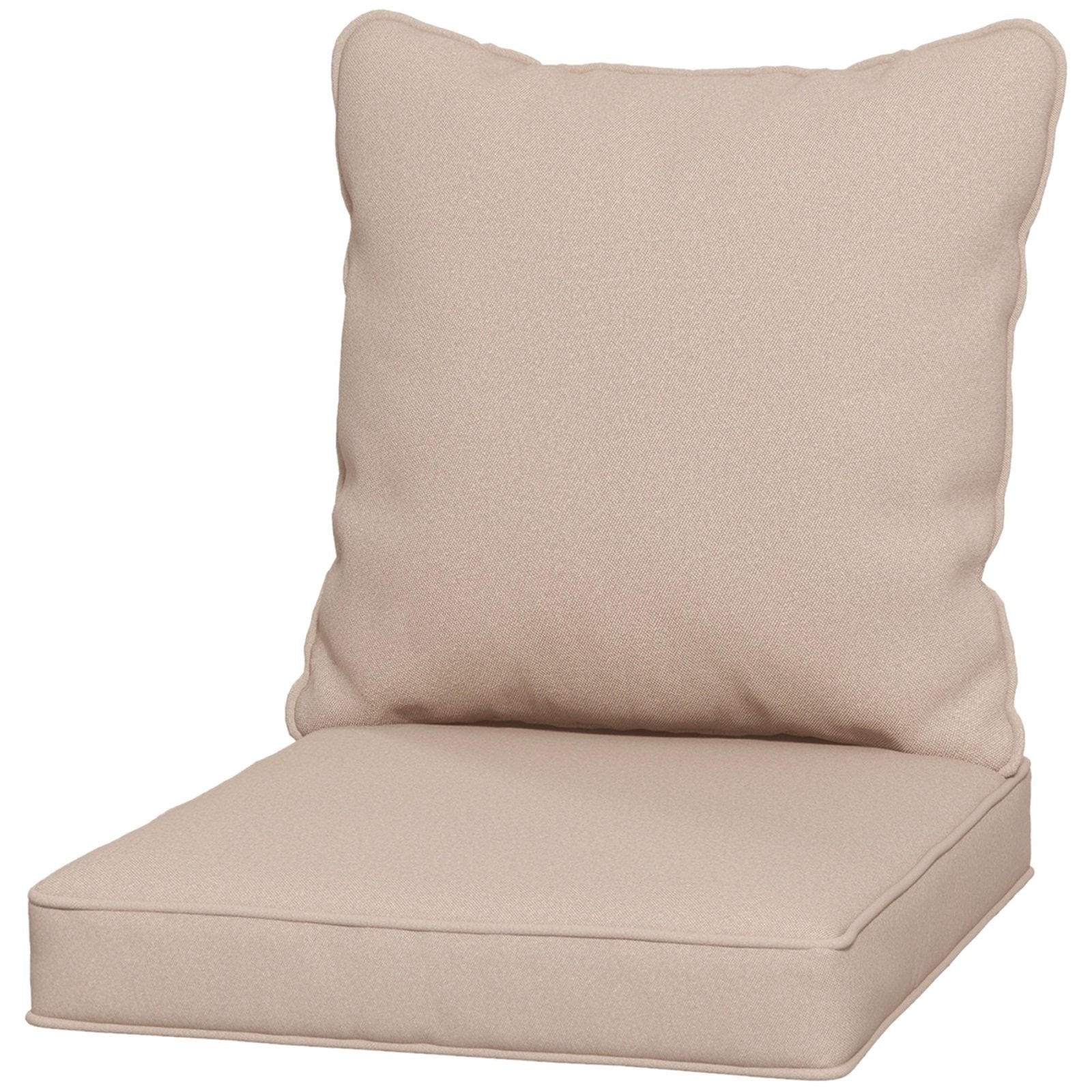 1 - Piece Back and Seat Cushion Pillow Replacement, Patio Chair Cushion Set for Indoor Outdoor, Beige - Bedzy UK modern and affordable home furniture England