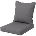 1-Piece Patio Chair Back and Seat Cushion Set 62x62cm - Charcoal Grey