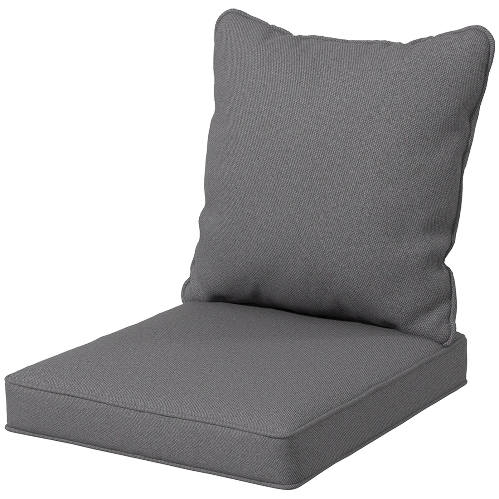 1 - Piece Back and Seat Cushion Pillow Replacement, Patio Chair Cushion Set for Indoor Outdoor, Charcoal Grey - Bedzy UK modern and affordable home furniture England