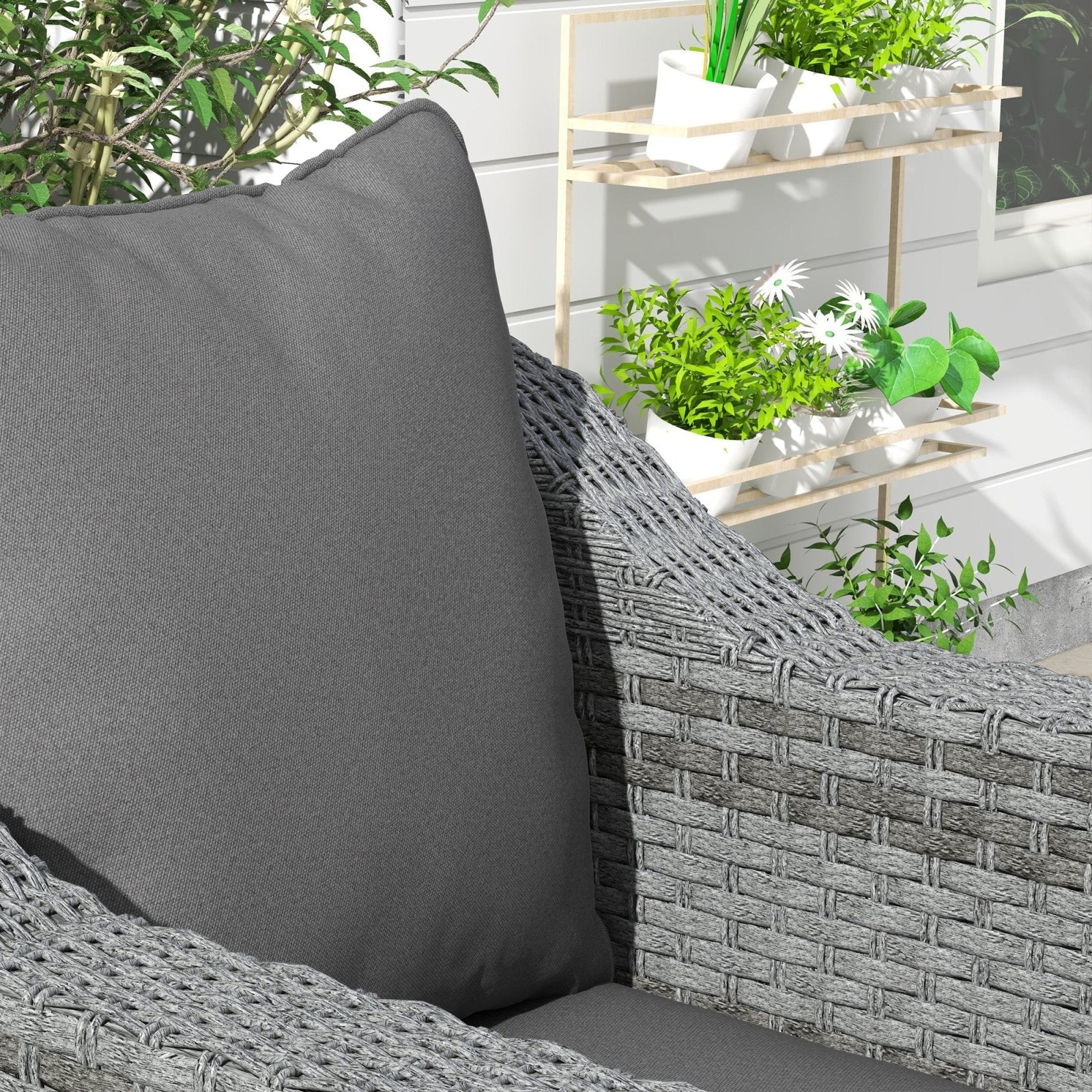 1 - Piece Back and Seat Cushion Pillow Replacement, Patio Chair Cushion Set for Indoor Outdoor, Charcoal Grey - Bedzy UK modern and affordable home furniture England