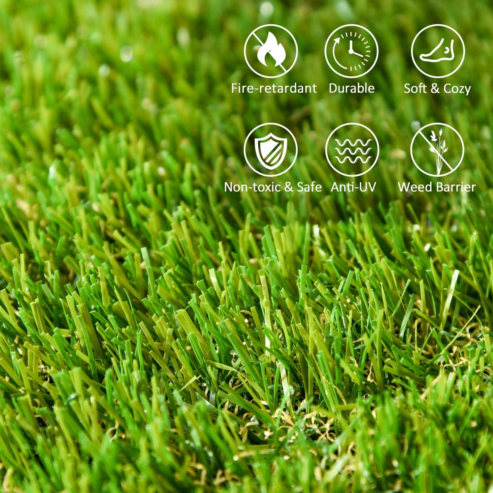 10 PCs 30 x 30cm Artificial Grass Turf, 25mm Pile Height Grass Carpet Fake Grass Mat UV Resistance for Outdoor - Bedzy UK modern and affordable home furniture England