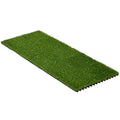 10 PCs 30x30cm Artificial Grass Turf 25mm Pile Height UV Resistant Outdoor Mat - Dark Green