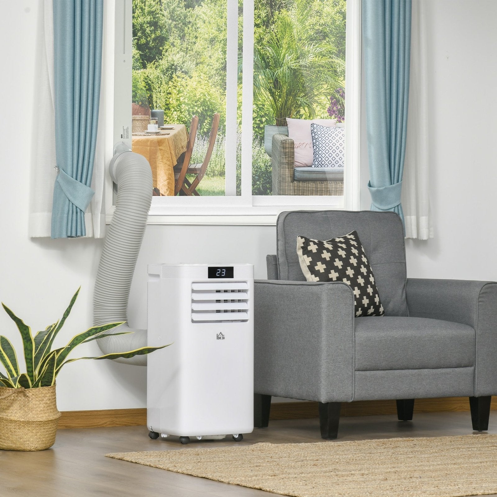 10000 BTU Air Conditioner Portable AC Unit for Cooling Dehumidifying Ventilating with Remote Controller, LED Display, Timer, for Bedroom, White - Bedzy UK modern and affordable home furniture England