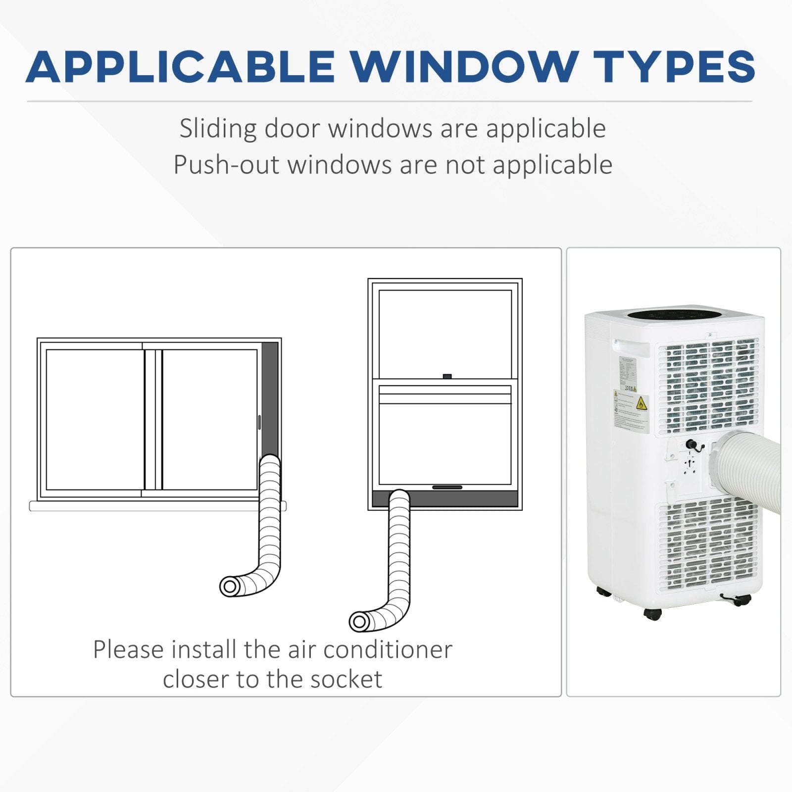 10000 BTU Air Conditioner Portable AC Unit for Cooling Dehumidifying Ventilating with Remote Controller, LED Display, Timer, for Bedroom, White - Bedzy UK modern and affordable home furniture England