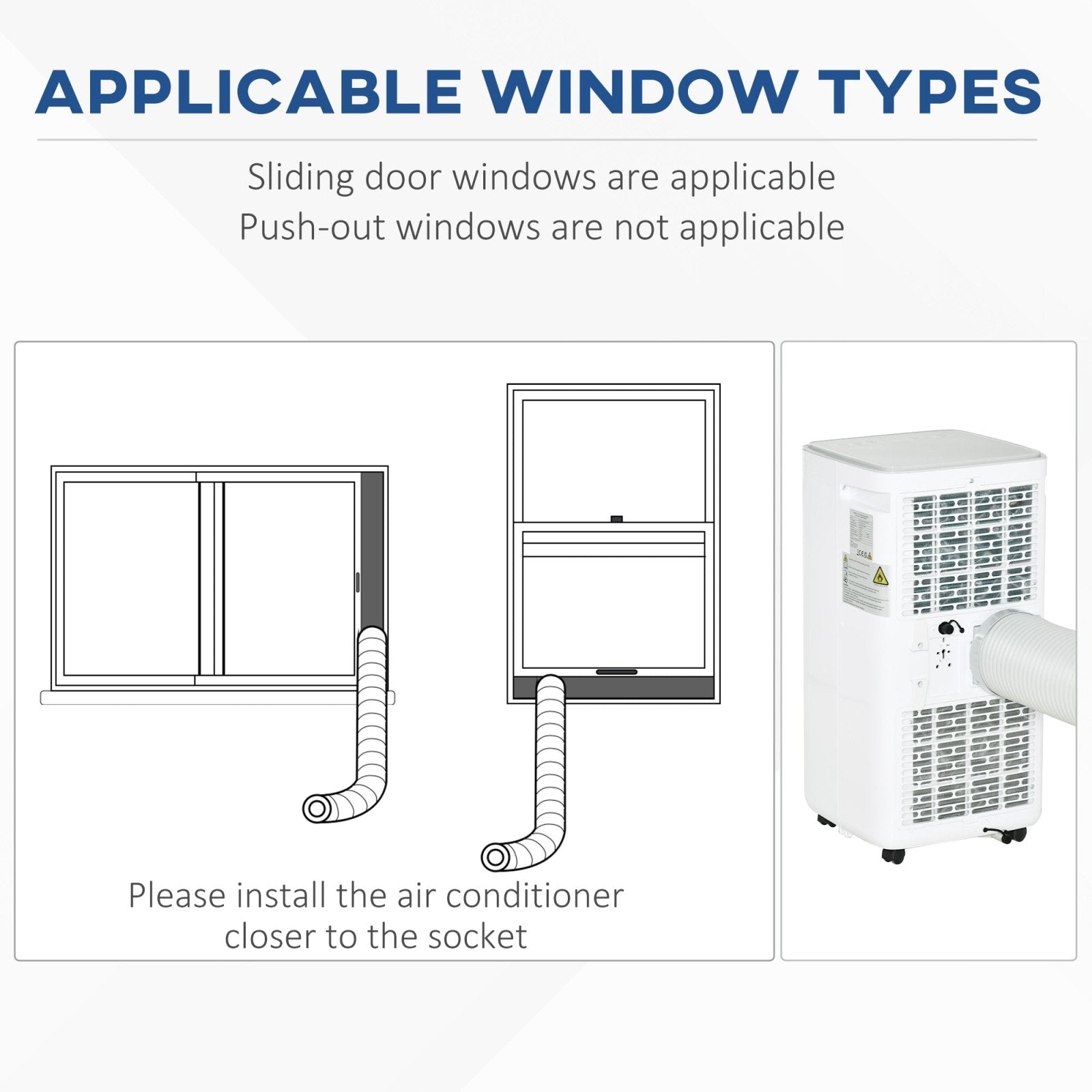 10000 BTU Mobile Air Conditioner Portable AC Unit for Cooling Dehumidifying Ventilating with Remote Controller, LED Displa, White - Bedzy UK modern and affordable home furniture England