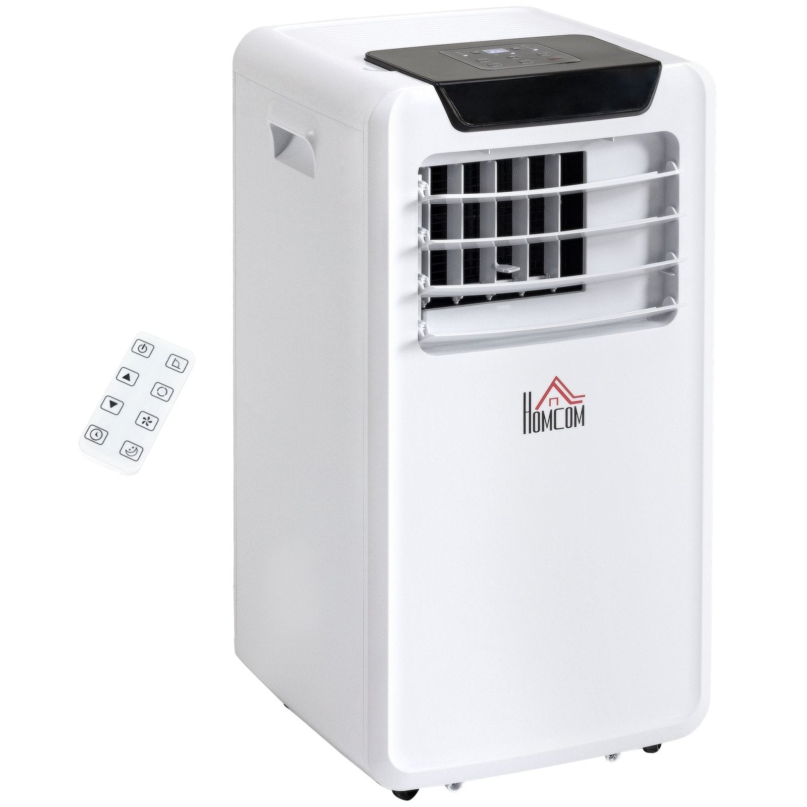 10000 BTU Mobile Portable Air Conditioner Cooling Dehumidifying Ventilating Ac Unit w/ Remote Controller, LED Display, Timer, White - Bedzy UK modern and affordable home furniture England