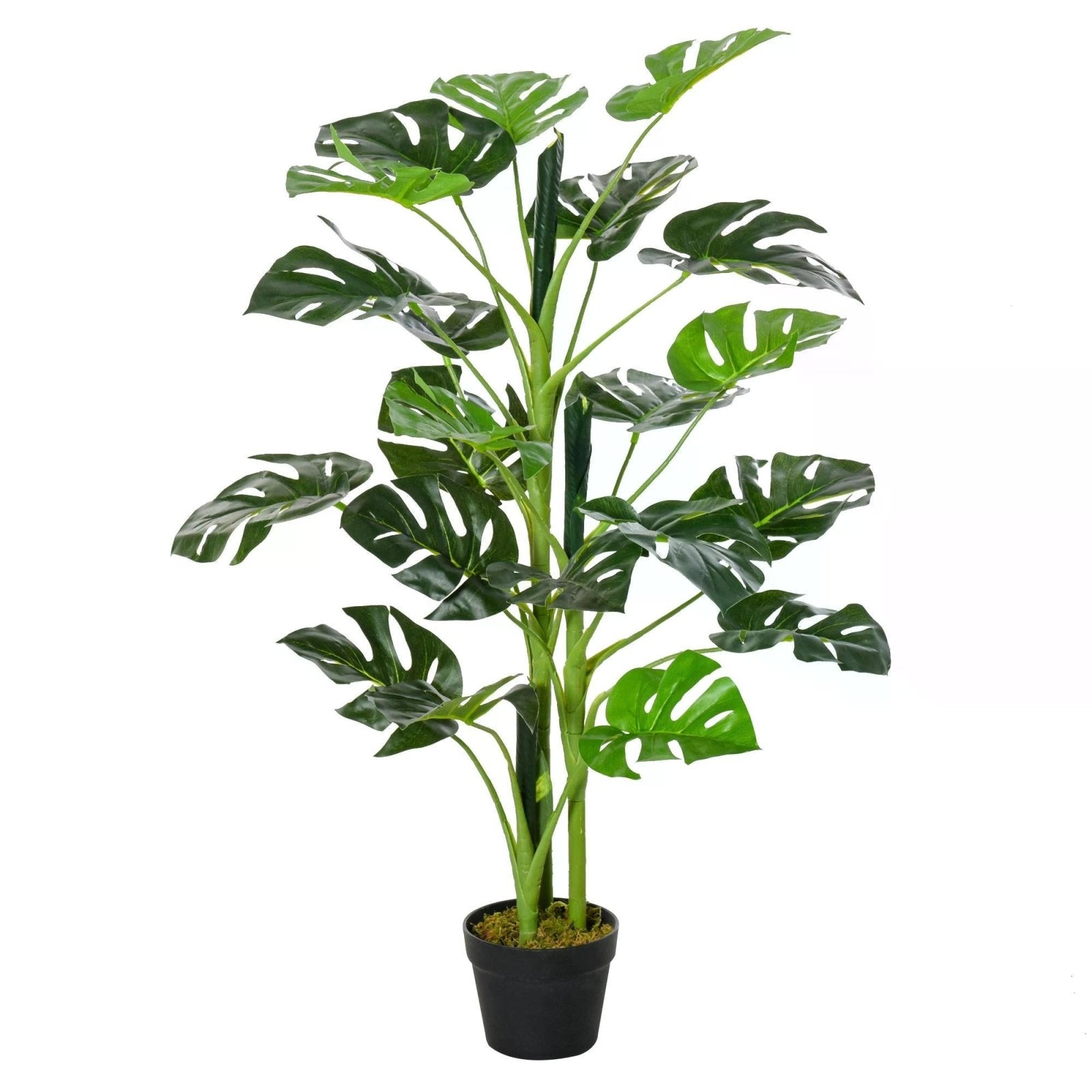100cm/3.3FT Artificial Monstera Tree Decorative Cheese Plant 21 Leaves with Nursery Pot, Fake Tropical Palm Tree for Indoor Outdoor Décor - Bedzy UK modern and affordable home furniture England