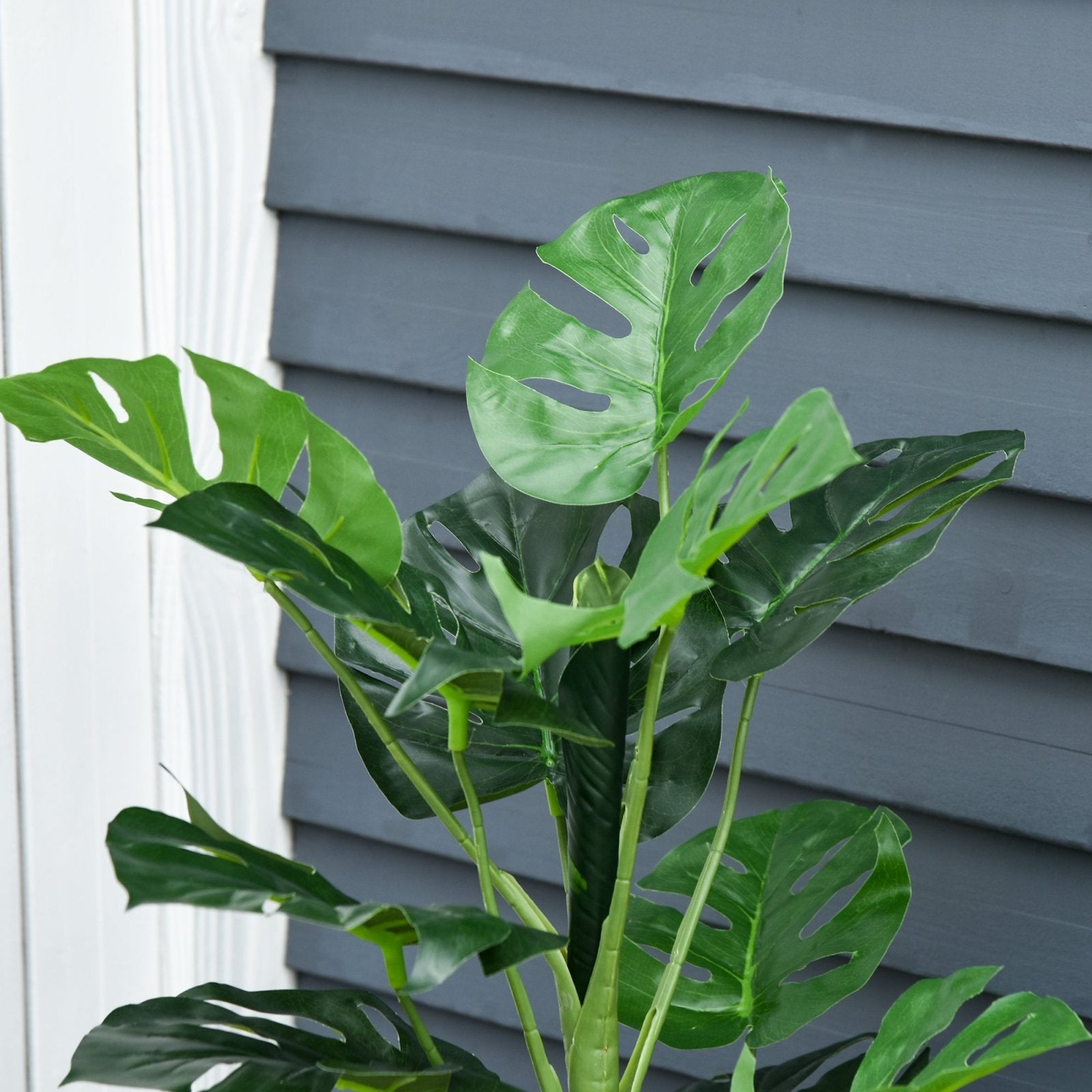 100cm/3.3FT Artificial Monstera Tree Decorative Cheese Plant 21 Leaves with Nursery Pot, Fake Tropical Palm Tree for Indoor Outdoor Décor - Bedzy UK modern and affordable home furniture England