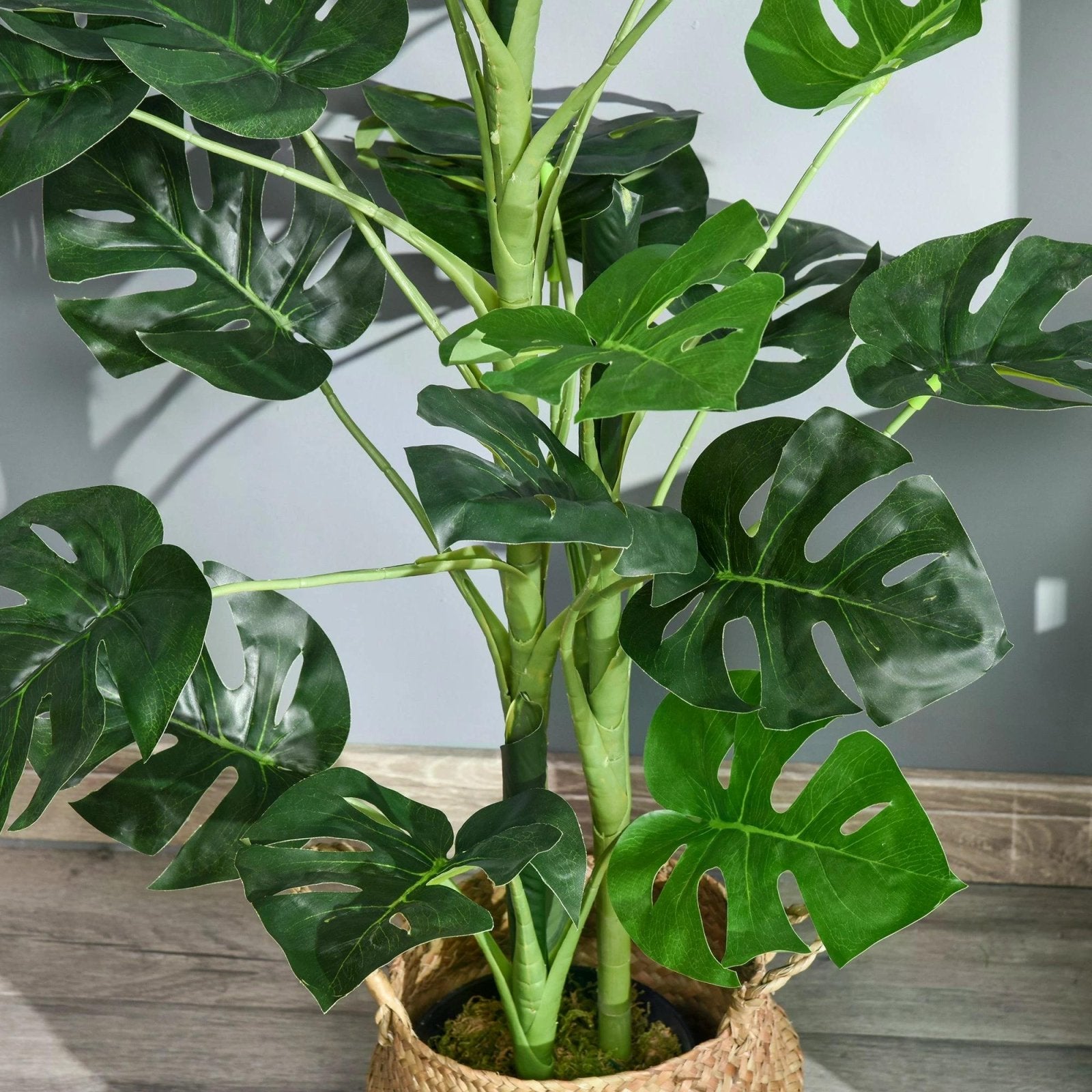 100cm/3.3FT Artificial Monstera Tree Decorative Cheese Plant 21 Leaves with Nursery Pot, Fake Tropical Palm Tree for Indoor Outdoor Décor - Bedzy UK modern and affordable home furniture England
