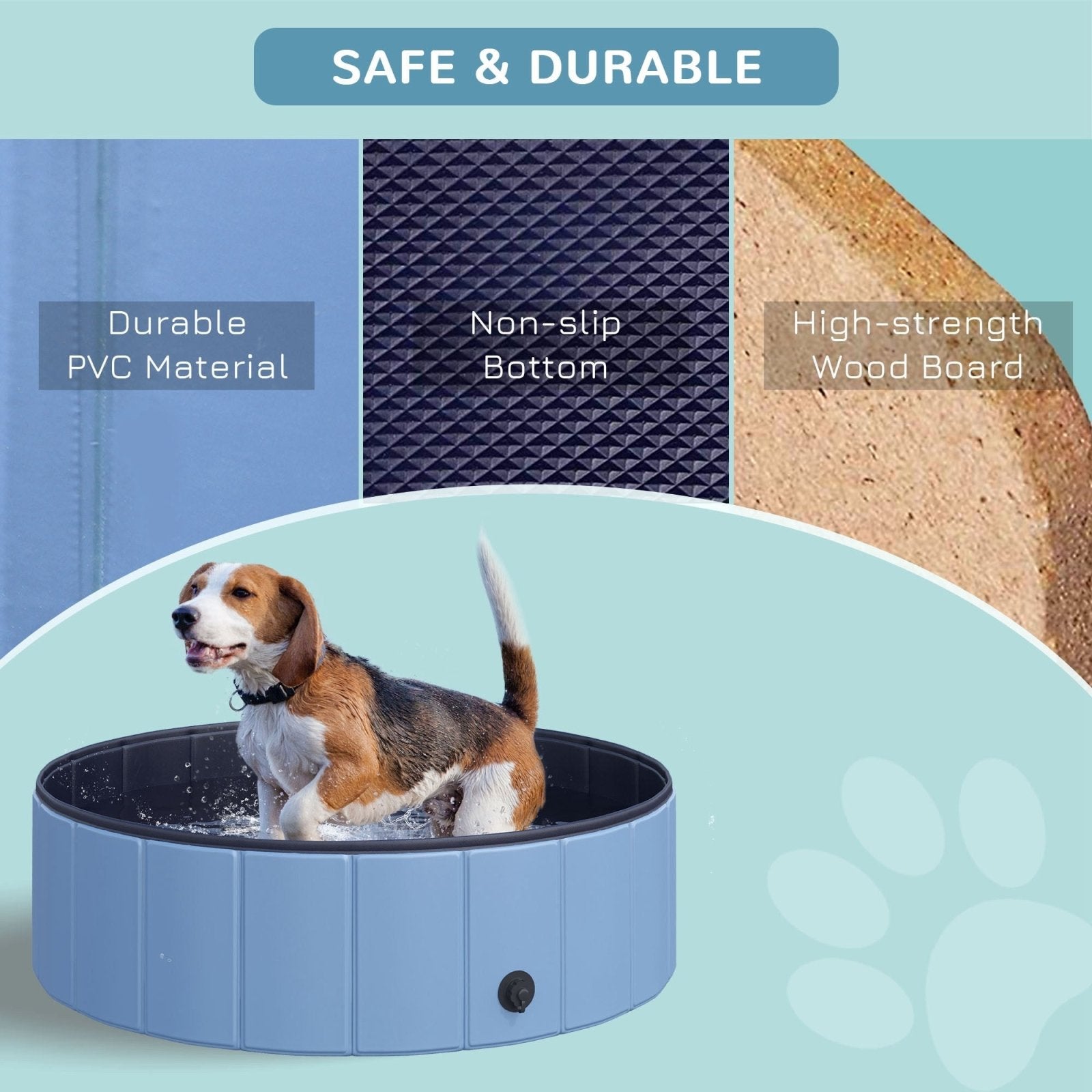 100x30H cm Pet Swimming Pool - Blue - Bedzy UK modern and affordable home furniture England