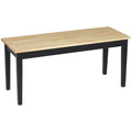 102 cm Wood Dining Bench for 2 People with White Base - Natural Wood Effect