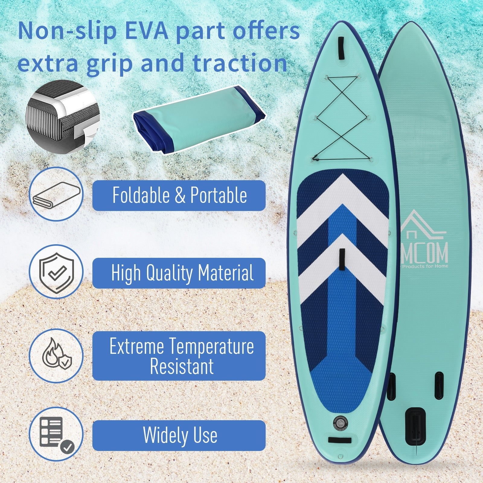 10.5ft Inflatable Stand Up Paddle Board Kayak Conversion Kit SUP Accessories Carry Bag Non - Slip Deck Adj Paddle Seat Pump Leash Green - Bedzy UK modern and affordable home furniture England