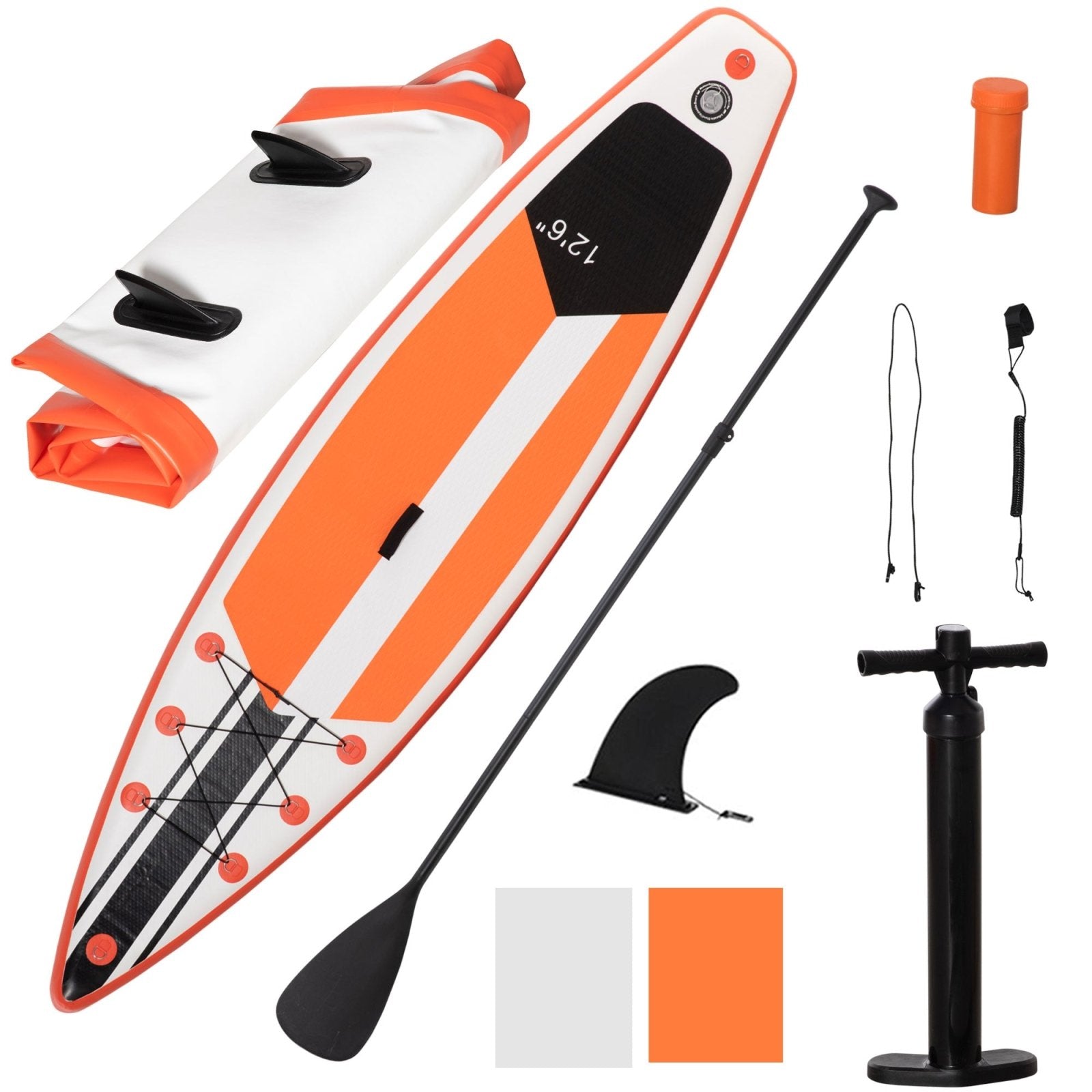 10'6" x 30" x 6" Inflatable Paddle Stand Up Board, Adjustable Aluminium Paddle, Non - Slip Deck Board w/ISUP Accessories, 320Lx76Wx15Hcm, White - Bedzy UK modern and affordable home furniture England