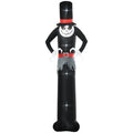 10ft Inflatable Halloween Skinny Ghost in Tall Hat LED Outdoor Display - Black