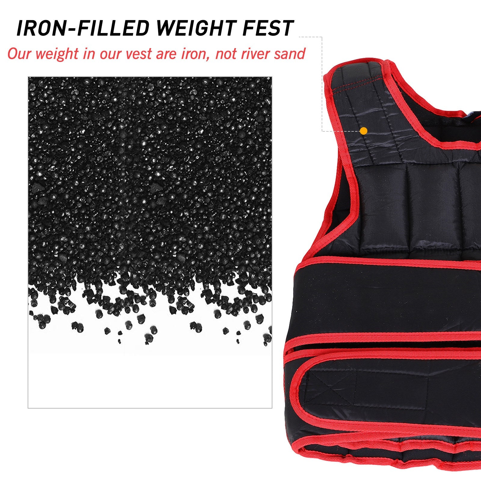 10kg Adjustable Exercise Workout Metal Sand Weight Vest Red - Bedzy UK modern and affordable home furniture England