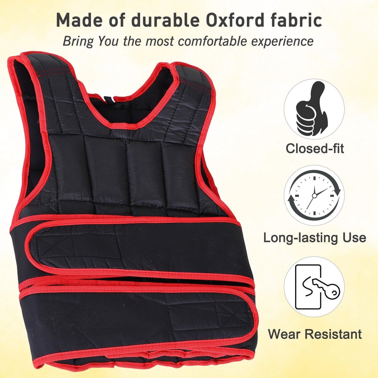 10kg Adjustable Exercise Workout Metal Sand Weight Vest Red - Bedzy UK modern and affordable home furniture England