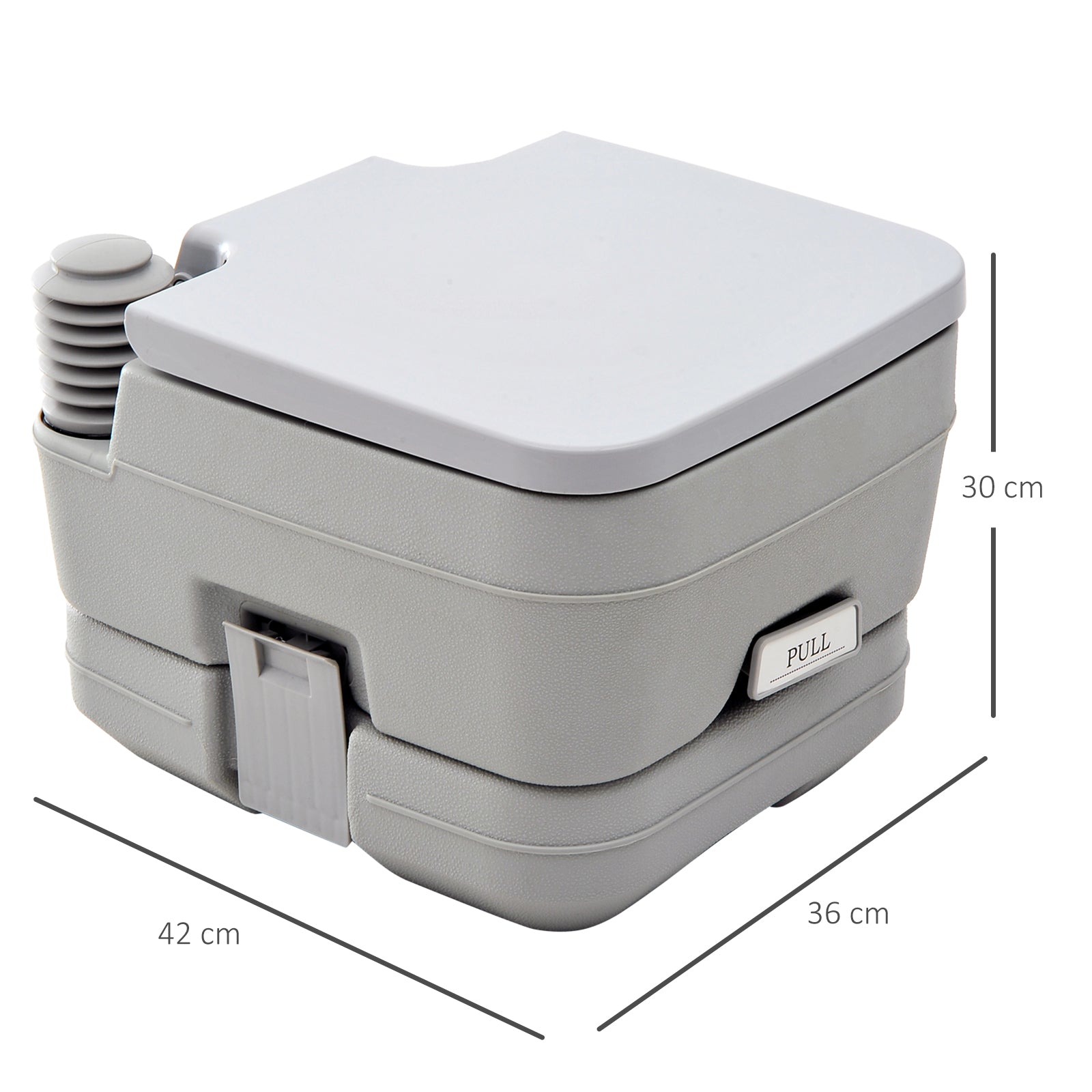 10L Portable Travel Toilet Outdoor Camping Picnic with 2 Detachable Tanks & Push - button Operation, Grey - Bedzy UK modern and affordable home furniture England