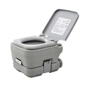 Portable 10L Travel Toilet with Double Tank Design - Grey