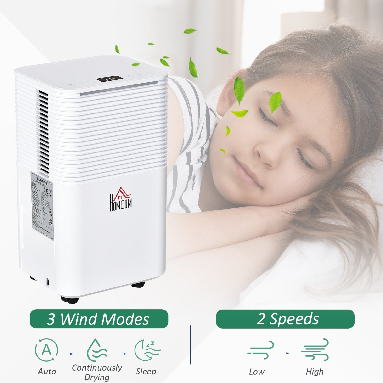 10L/Day 2000ML Portable Quiet Dehumidifier for Home Laundry Room Bedroom Basement, Electric Moisture Air De - Humidifier with 3 Modes - Bedzy UK modern and affordable home furniture England