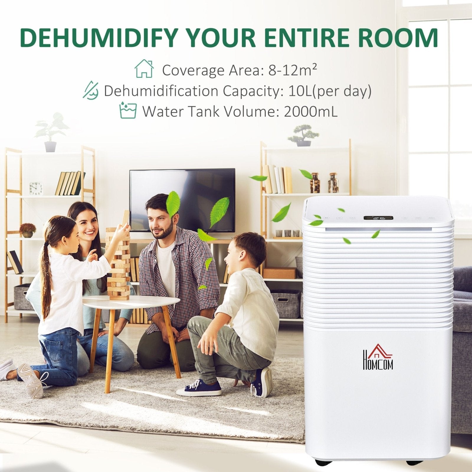 10L/Day 2000ML Portable Quiet Dehumidifier for Home Laundry Room Bedroom Basement, Electric Moisture Air De - Humidifier with 3 Modes - Bedzy UK modern and affordable home furniture England