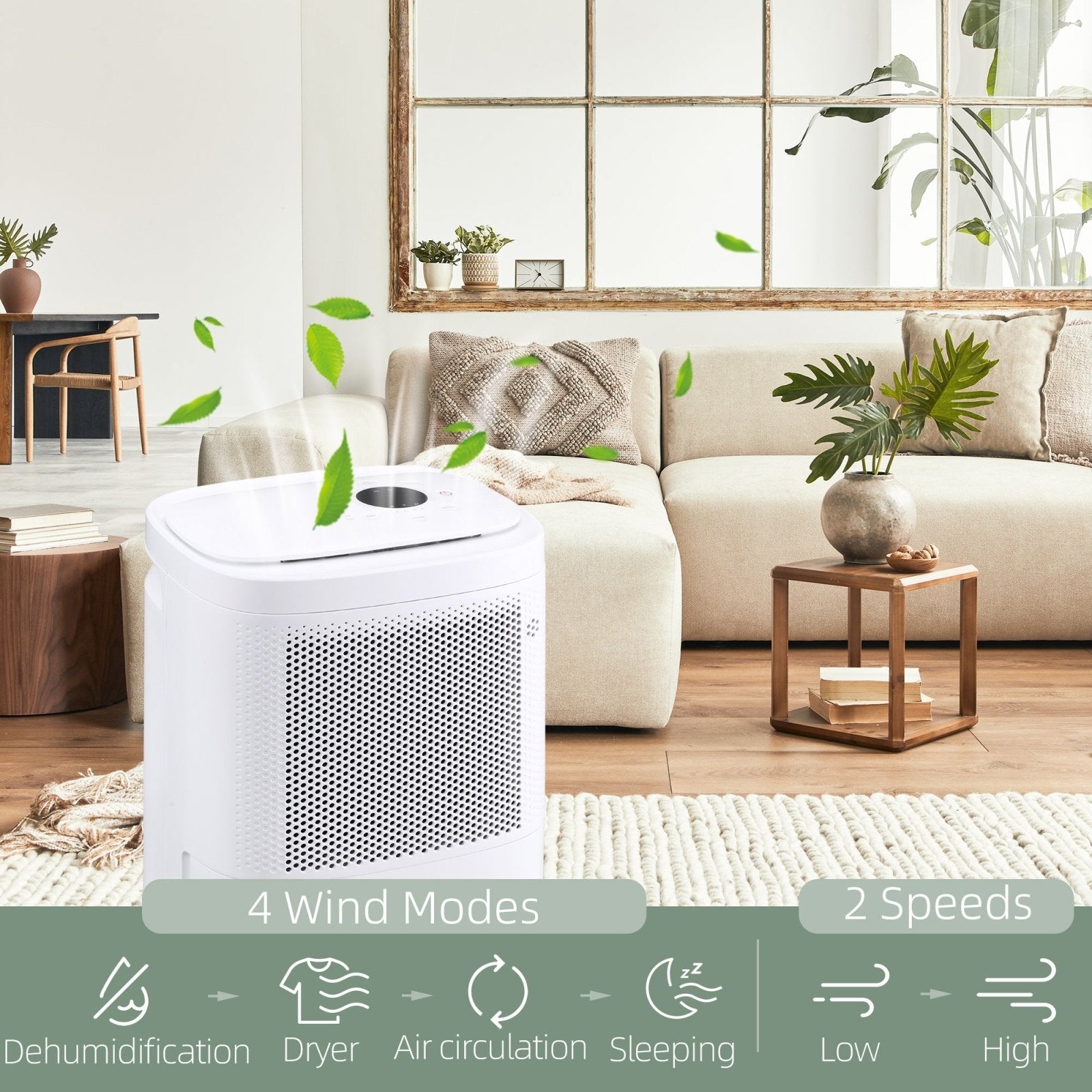 10L/Day 2200ML Portable Quiet Dehumidifier with WiFi Smart App Control, Electric Moisture Air Dehumidifier for Home Laundry Basement - Bedzy UK modern and affordable home furniture England