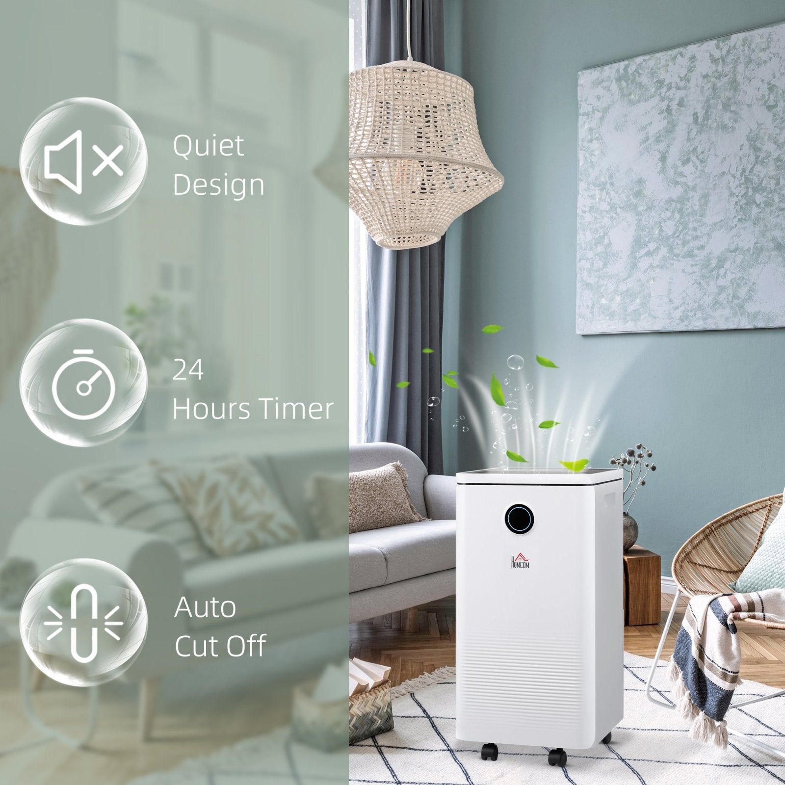 10L/Day 2500ML Portable Quiet Dehumidifier with WiFi Smart App Control, Electric Moisture Air Dehumidifier for Home Laundry Basement - Bedzy UK modern and affordable home furniture England