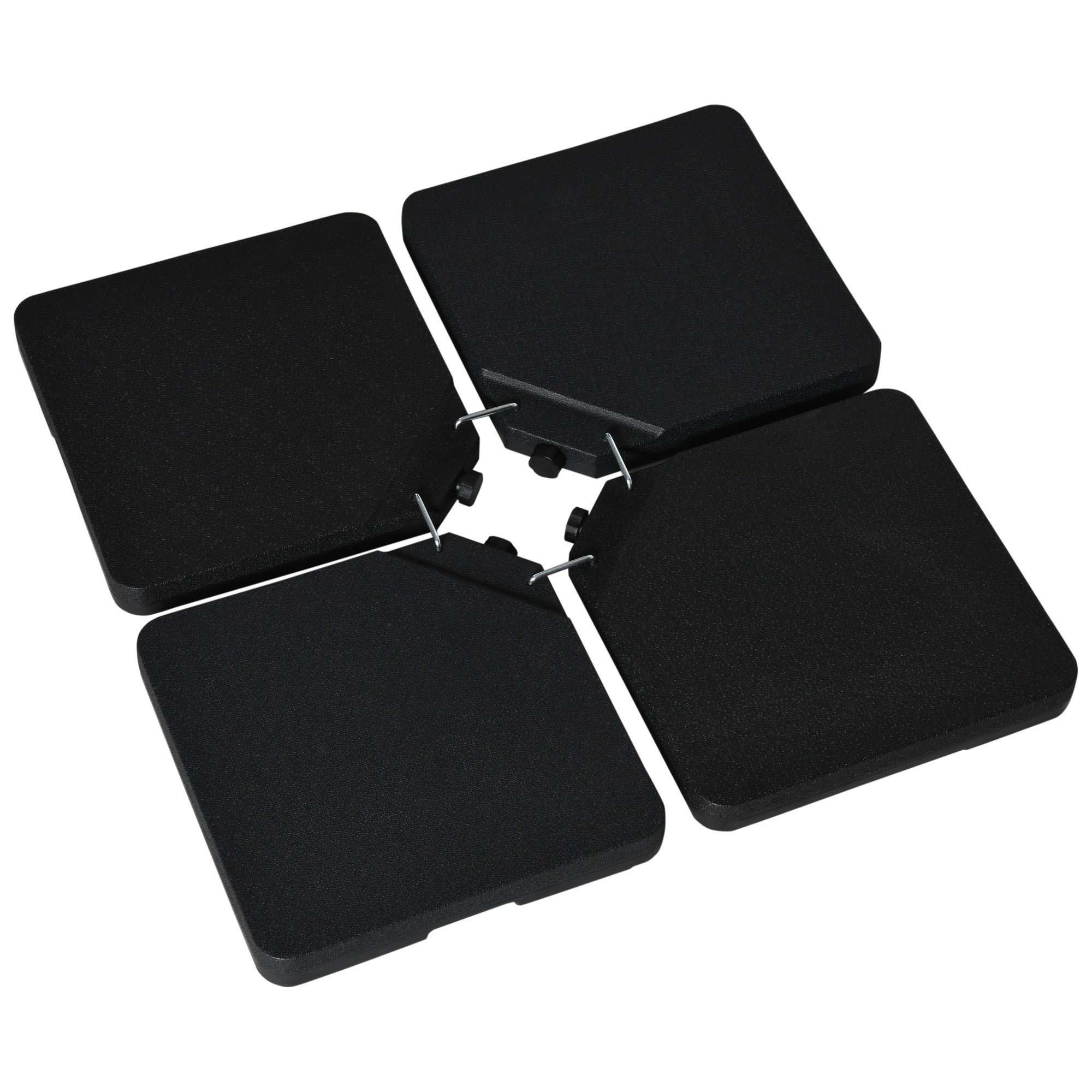 Four-Piece Plastic Cantilever Parasol Base with Hooks - Black