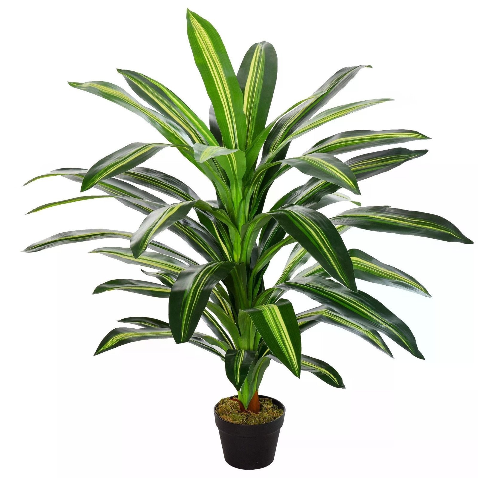 110cm/3.6FT Artificial Dracaena Tree Decorative Plant 40 Leaves with Nursery Pot, Fake Tropical Tree for Indoor Outdoor Décor - Bedzy UK modern and affordable home furniture England