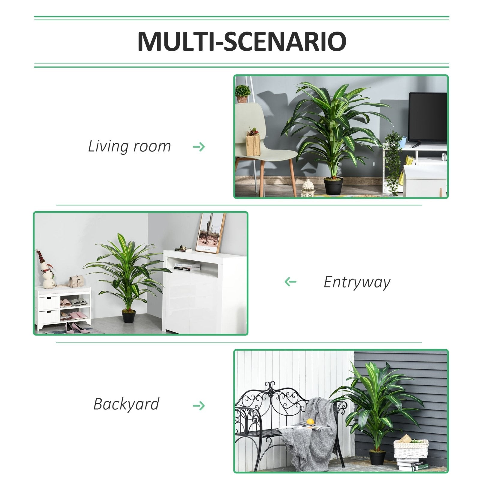 110cm/3.6FT Artificial Dracaena Tree Decorative Plant 40 Leaves with Nursery Pot, Fake Tropical Tree for Indoor Outdoor Décor, Set of 2 - Bedzy UK modern and affordable home furniture England