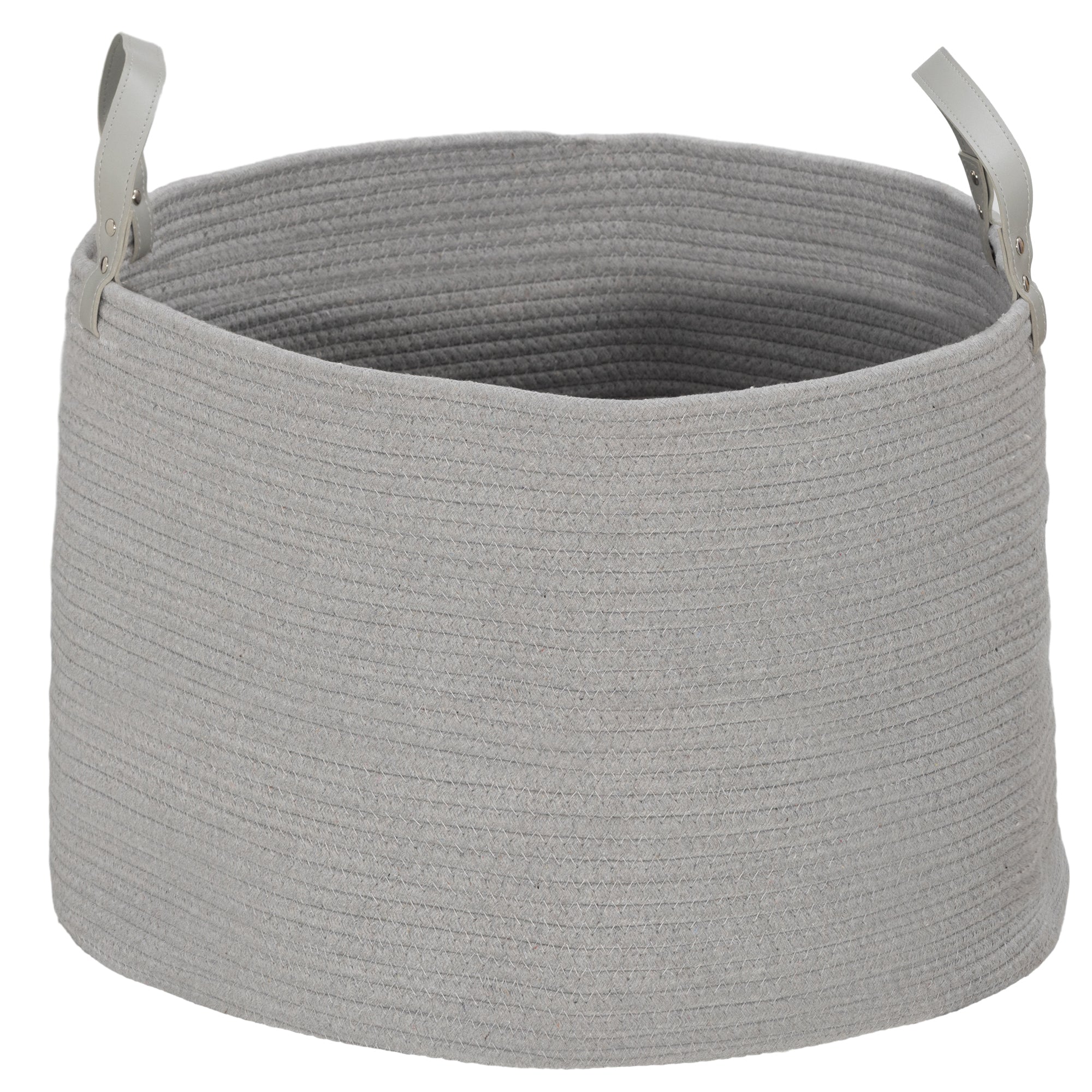 88L Cotton Rope Laundry Basket, with Handles - Grey