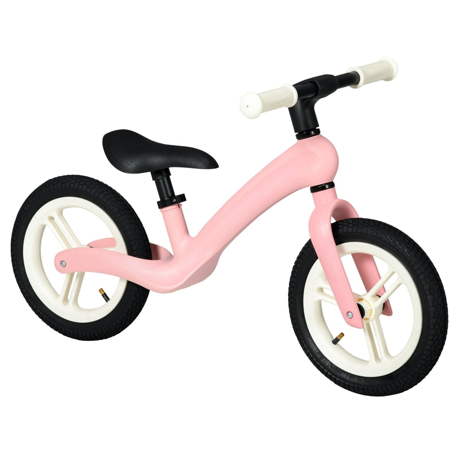 12" Kids Balance Bike, Lightweight Training Bike for Children No Pedal with Adjustable Seat, Rubber Wheels - Pink - Bedzy UK modern and affordable home furniture England