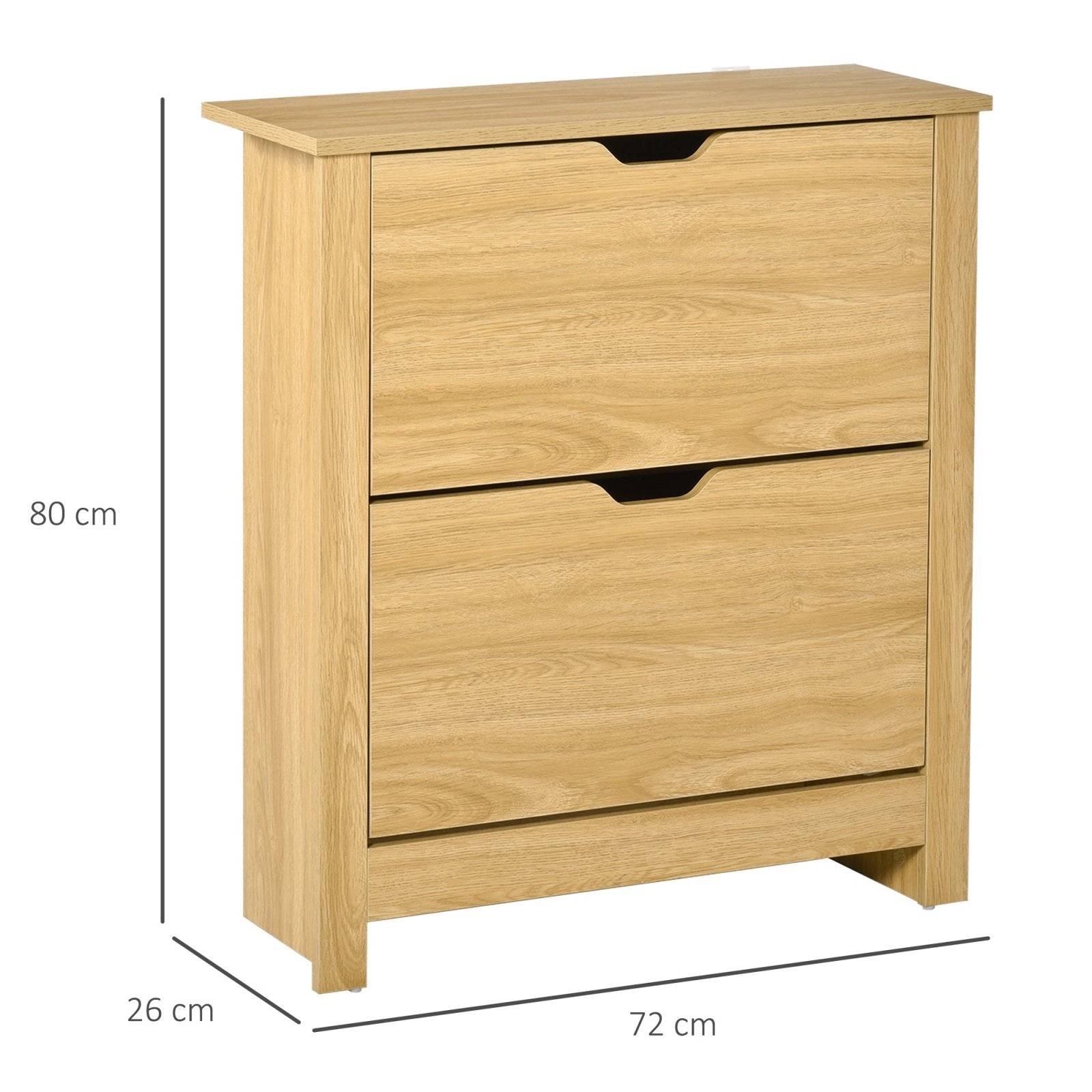 12 - Shoe Storage Cabinet 4 Shelves 2 Drawers 4 Protective Legs Modern Stylish Unit Hallway Bedroom Home Furniture Brown - Bedzy UK modern and affordable home furniture England