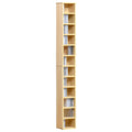 12-Tier Media Storage Cabinet for 204 CDs Multimedia Organizer Rack Stand - Oak Tone
