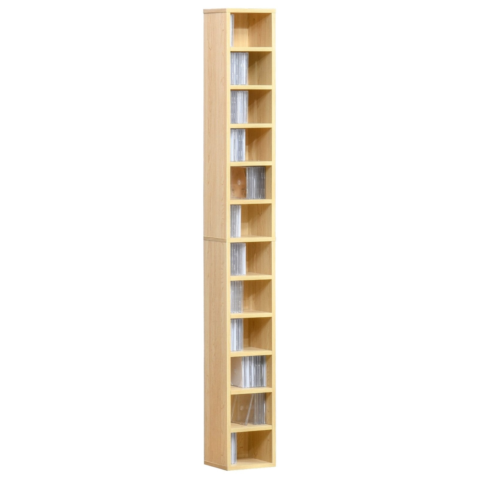 12 - tier Media Storage Cabinet 204 CDs Shelf Tower Multimedia Organizer Rack Stand Bookcase Display Unit - Bedzy UK modern and affordable home furniture England