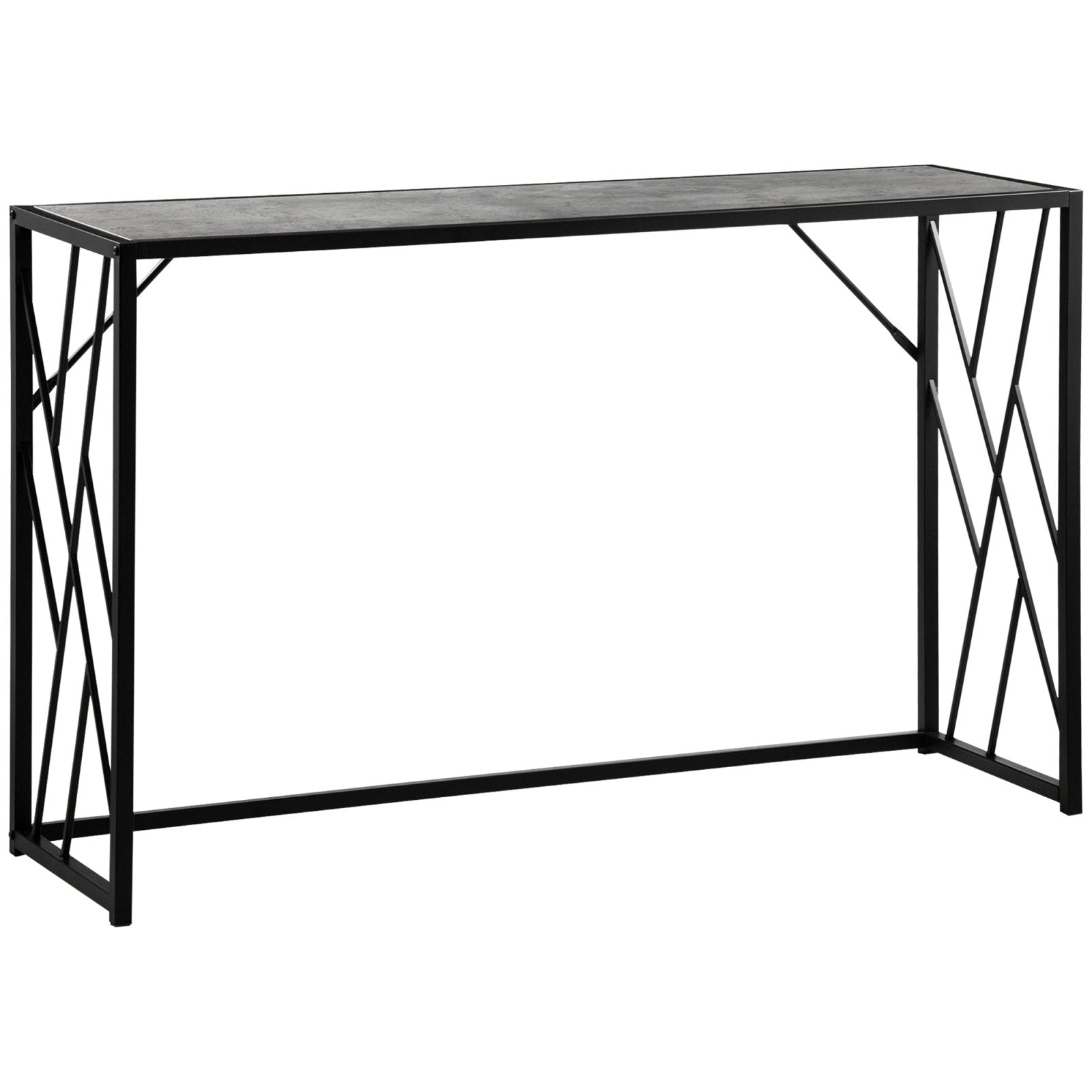 120 cm Console Table, Industrial Sofa Table with Metal Frame for Living Room, Hallway, Grey - Bedzy UK modern and affordable home furniture England