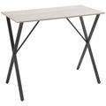 120 cm Rectangular Bar Table for 4 with Marble Effect Top and Steel Legs - White